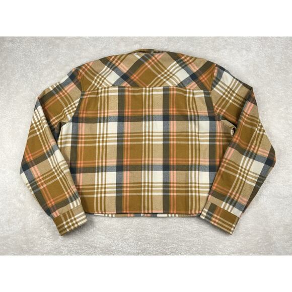 Salty Crew Shirt Womens L Multicolor Plaid Flannel Cropped Outdoor Retro Classic - Picture 2 of 7